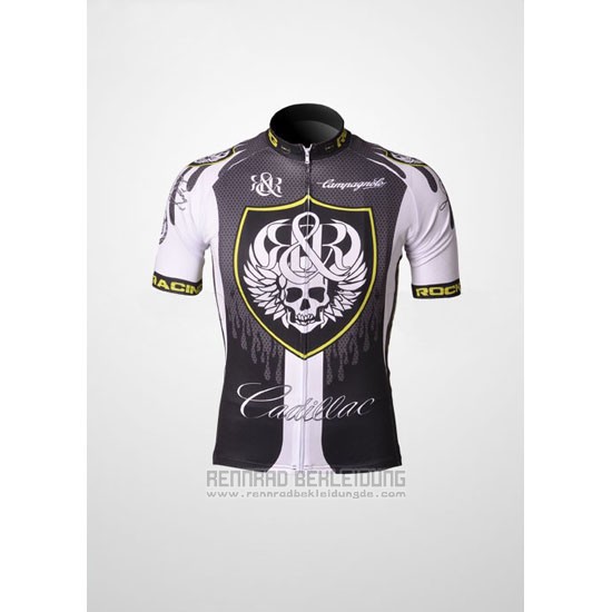 2010 Fahrradbekleidung Rock Racing Silber und Wei Trikot Kurzarm und Tragerhose